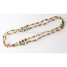 Extra Long Hand Knotted Crystal Pearl Beaded Necklace